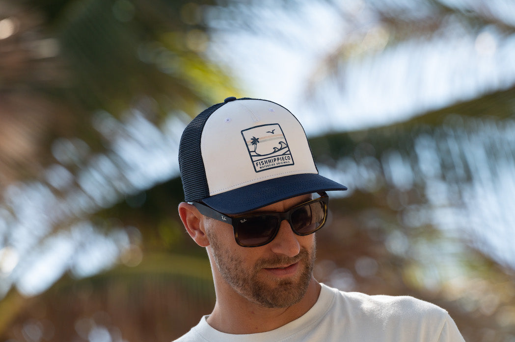 Man wearing a Fish Hippie hat