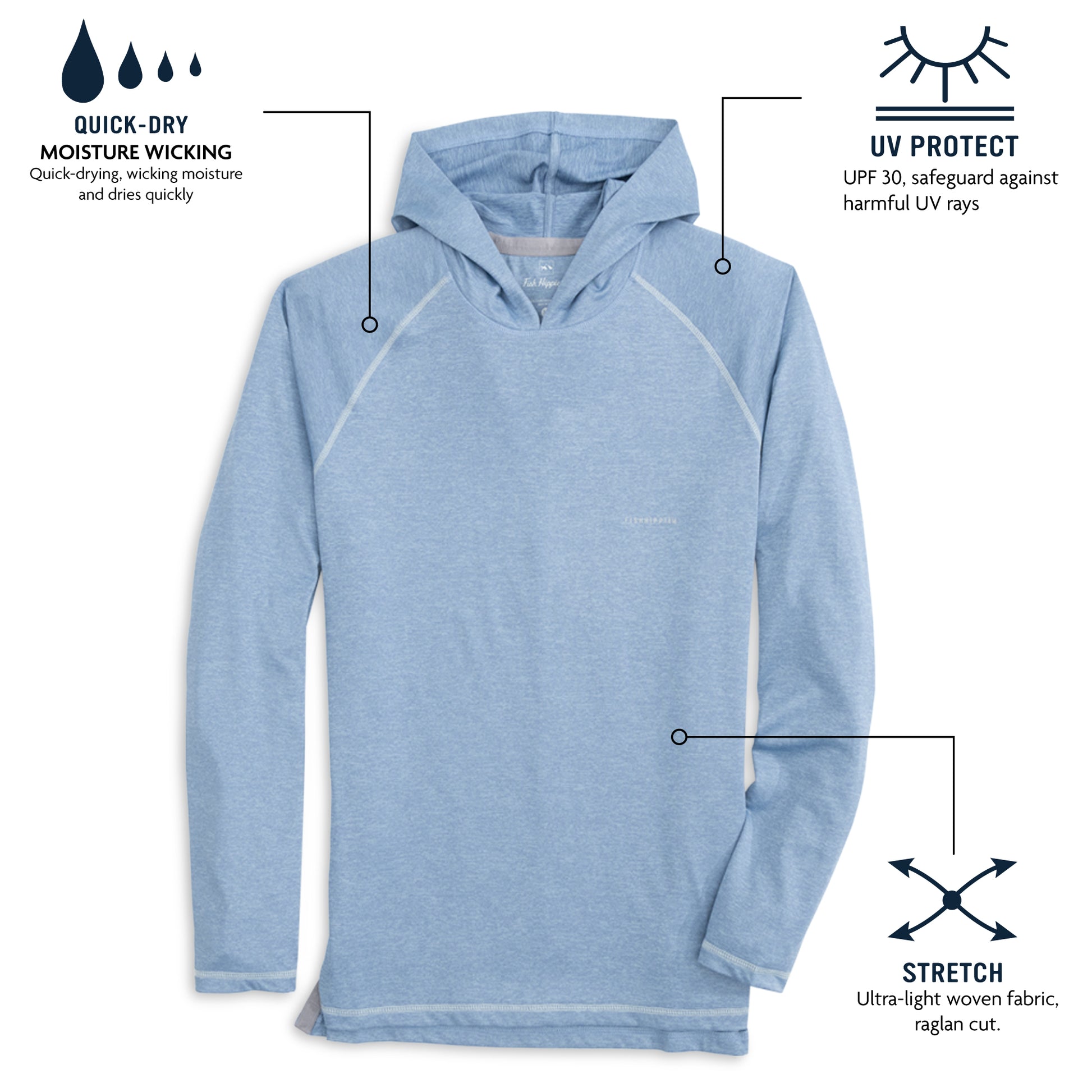 Heather Streak Boden Hoodie Fish Hippie - Main Image